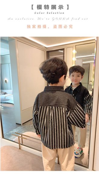 children wear boys' jeans coat autumn clothes new children's baby's korean casual vertical grain western-style coat, Blue;gray
children wear boys' jeans coat autumn clothes new children's baby's korean casual vertical grain western-style coat, Blue;gray