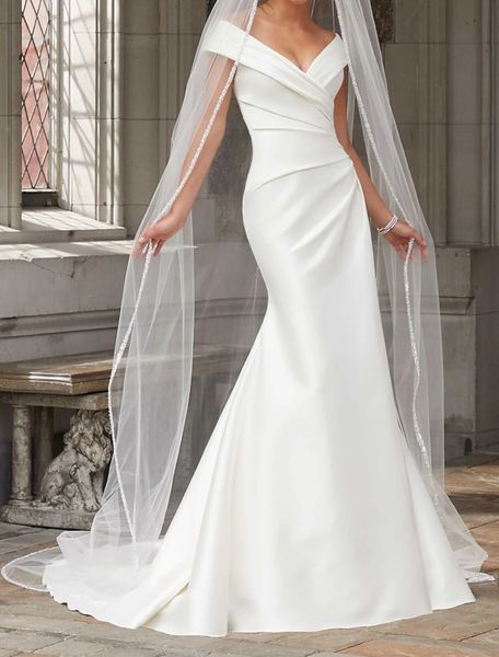 elegant mermaid wedding dresses 2023 off shoulder sweep train ruched bridal gowns customed mariee vestidos de noivae, White
elegant mermaid wedding dresses 2023 off shoulder sweep train ruched bridal gowns customed mariee vestidos de noivae, White