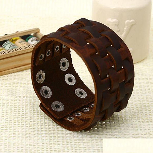 bangle leather knit square bangle cuff button adjustable bracelet wristand for men women fashion jewelry gift drop delivery bracelets dhgd3, Black
bangle leather knit square bangle cuff button adjustable bracelet wristand for men women fashion jewelry gift drop delivery bracelets dhgd3, Black