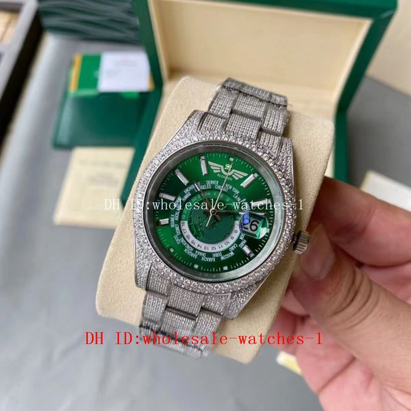 5 star super 17 style full diamond watch sky-dweller stainless steel white 18k gold green dail 42mm watch 326934 automatic sapphire watches, Slivery;brown
5 star super 17 style full diamond watch sky-dweller stainless steel white 18k gold green dail 42mm watch 326934 automatic sapphire watches, Slivery;brown