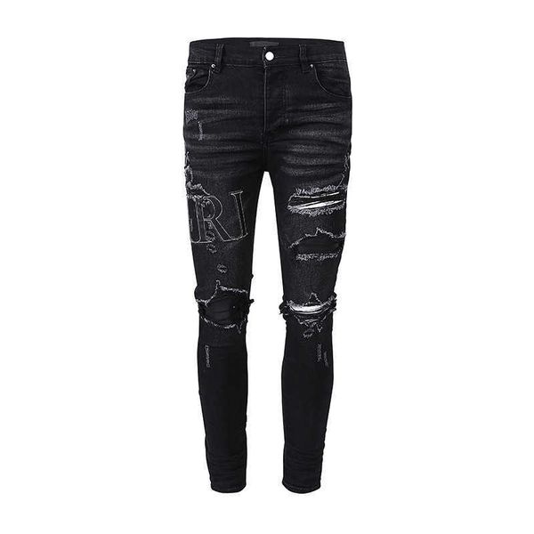 designer jeans amira fashion men's trendy new high street patchwork holes wash denim cotton slim fit pleated wrinkled knee patch ripped, Blue
designer jeans amira fashion men's trendy new high street patchwork holes wash denim cotton slim fit pleated wrinkled knee patch ripped, Blue