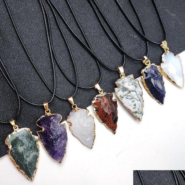 pendant necklaces natural agate obsidian healing crystal gilded edge arrow pendant original quartz stone men necklace jewelry drop d dhtsd, Silver
pendant necklaces natural agate obsidian healing crystal gilded edge arrow pendant original quartz stone men necklace jewelry drop d dhtsd, Silver