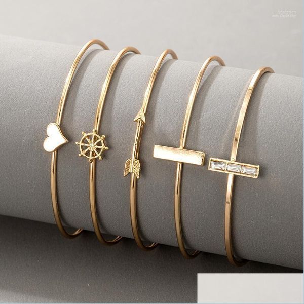 charm bracelets charm bracelets hi man 5pcs/set heart arrow geometric zircon opening adjustable bracelet women simple party jewelry dh0lo, Golden;silver
charm bracelets charm bracelets hi man 5pcs/set heart arrow geometric zircon opening adjustable bracelet women simple party jewelry dh0lo, Golden;silver