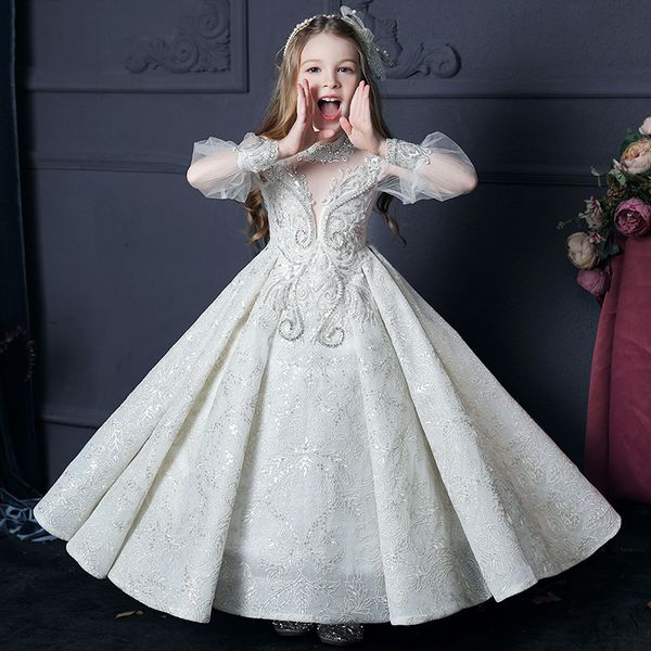 lace flower girl dresses for wedding luxury 3d appliqued beaded ball gown toddler pageant gowns tulle pearls floor length kids birthday dres, White;blue
lace flower girl dresses for wedding luxury 3d appliqued beaded ball gown toddler pageant gowns tulle pearls floor length kids birthday dres, White;blue