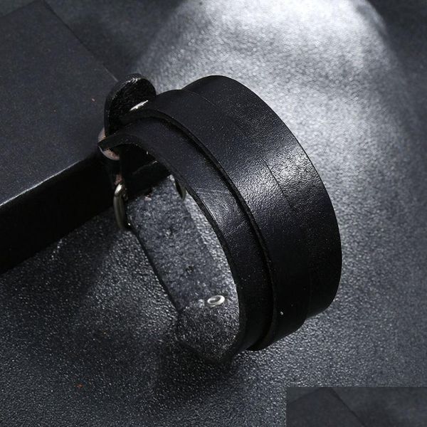 bangle pin buckle belt leather bangle cuff wide adjustable bracelet wristand for men women fashion jewelry drop delivery bracelets, Black
bangle pin buckle belt leather bangle cuff wide adjustable bracelet wristand for men women fashion jewelry drop delivery bracelets, Black