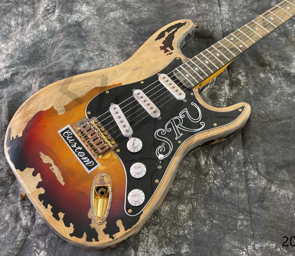 electric guitar relic parts and paintig black pickguard sss pickups gold parts tobacco burst
electric guitar relic parts and paintig black pickguard sss pickups gold parts tobacco burst