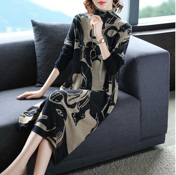 zuoman casual loose print knitted golf sweater wool dresses autumn-winter 3xl plus size vintage elegant long sweater, Black;gray
zuoman casual loose print knitted golf sweater wool dresses autumn-winter 3xl plus size vintage elegant long sweater, Black;gray