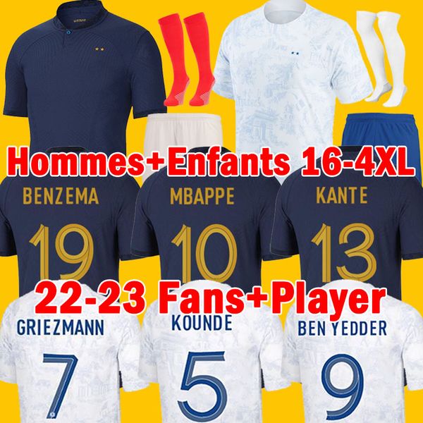 22 23 benzema mbappe griezmann soccer jerseys french kante pavard kimpembe lenglet hommes enfants maillot de football shirts fans player, Black;yellow
22 23 benzema mbappe griezmann soccer jerseys french kante pavard kimpembe lenglet hommes enfants maillot de football shirts fans player, Black;yellow