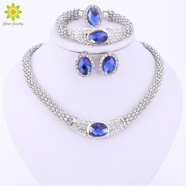 wedding jewelry sets fashionable for women blue oval pendant crystal necklace earrings bracelet ring silver plated 221109, Slivery;golden
wedding jewelry sets fashionable for women blue oval pendant crystal necklace earrings bracelet ring silver plated 221109, Slivery;golden