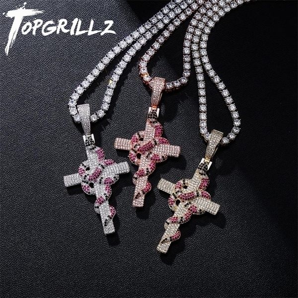 pendant necklaces rillz snake winding cross necklace iced out cubic zirconia christmas halloween hip hop jewelry gifts 221109, Silver
pendant necklaces rillz snake winding cross necklace iced out cubic zirconia christmas halloween hip hop jewelry gifts 221109, Silver
