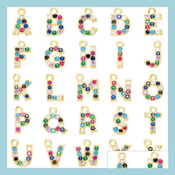 charms micro pave colorf rhinestone letter charms pendant earrings findings brass initial necklace jewelry accessories wholesale dro dhuav, Bronze;silver
charms micro pave colorf rhinestone letter charms pendant earrings findings brass initial necklace jewelry accessories wholesale dro dhuav, Bronze;silver