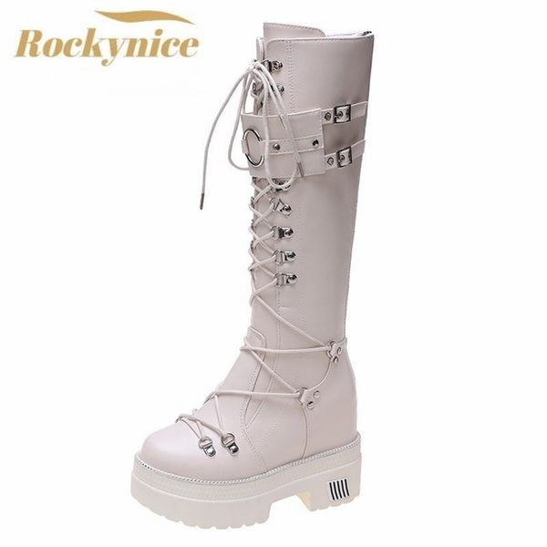 boots winter chunky platform leather knee high women retro punk height increasing long woman lace up booties mujer 221110, Black
boots winter chunky platform leather knee high women retro punk height increasing long woman lace up booties mujer 221110, Black