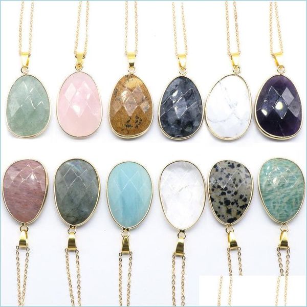 pendant necklaces reiki healing natural stone chakra pendant facted ered edge drop energy amethyst rose quartz agate crystal necklac dhe5u, Silver
pendant necklaces reiki healing natural stone chakra pendant facted ered edge drop energy amethyst rose quartz agate crystal necklac dhe5u, Silver