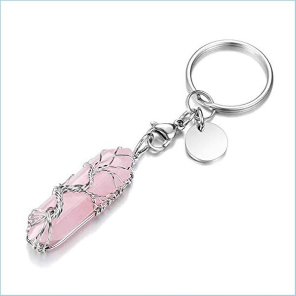 key rings natural stone wrap tree of life hexagonal prism key rings keychains healing rose crystal car decor keyholder for women men dhmpv, Slivery;golden
key rings natural stone wrap tree of life hexagonal prism key rings keychains healing rose crystal car decor keyholder for women men dhmpv, Slivery;golden