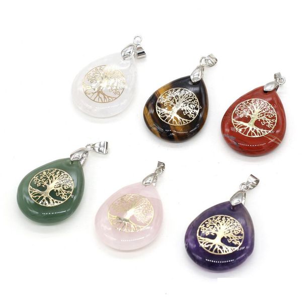 pendant necklaces chakra reiki healing semiprecious stone pendant waterdrop tree of life pattern charms amet crystal meditation for dhwcr, Silver
pendant necklaces chakra reiki healing semiprecious stone pendant waterdrop tree of life pattern charms amet crystal meditation for dhwcr, Silver