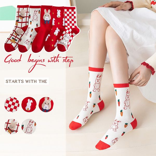 red socks children's autumn and winter christmas socks cartoon cute rabbit chessboard middle tube, Black;white
red socks children's autumn and winter christmas socks cartoon cute rabbit chessboard middle tube, Black;white