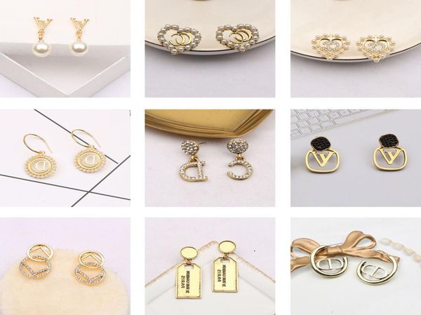 25style 18k gold plated copper jewelry luxury designer double letters stud dangle vintage women lady crystal rhinestone pearl earr6604628, Red;brown
25style 18k gold plated copper jewelry luxury designer double letters stud dangle vintage women lady crystal rhinestone pearl earr6604628, Red;brown