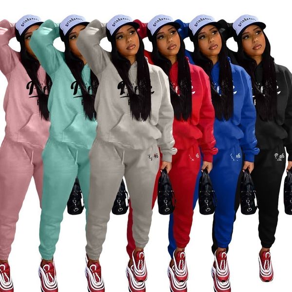 2022 designer brand women tracksuits jogger suits pink print two piece sets hoodies pants long sleeve sweatsuits leggings outfits casual fal, Gray 
2022 designer brand women tracksuits jogger suits pink print two piece sets hoodies pants long sleeve sweatsuits leggings outfits casual fal, Gray