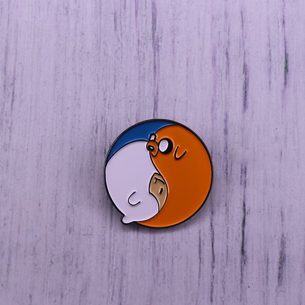yin yang finn and jake lapel pin adventure time inspired enamel brooch round badge, Blue
yin yang finn and jake lapel pin adventure time inspired enamel brooch round badge, Blue