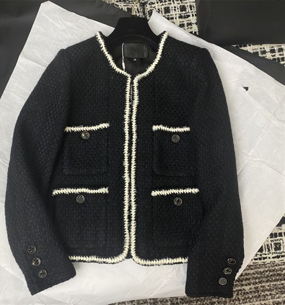 women's wool & blends designer new brand jacket ootd fashion high-end autumn winter letter tweed coat overcoat leisure spring coats car, Black
women's wool & blends designer new brand jacket ootd fashion high-end autumn winter letter tweed coat overcoat leisure spring coats car, Black