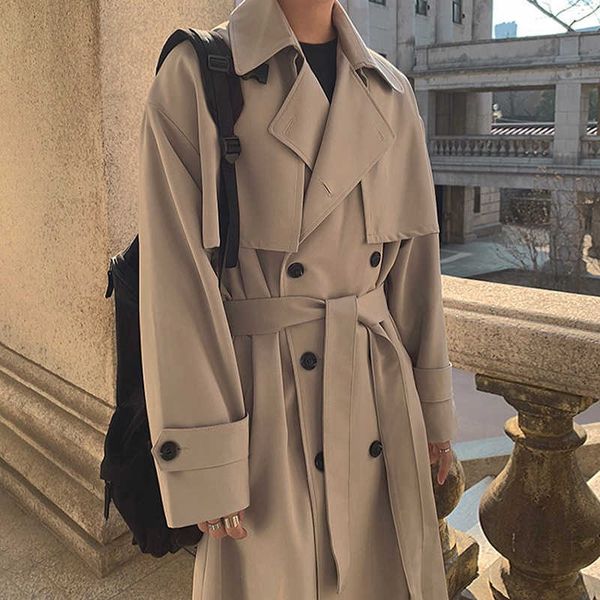women's trench coats myq autumn over knee windbreaker men's medium long double breasted loose coat korean fashion casual handsome, Tan;black
women's trench coats myq autumn over knee windbreaker men's medium long double breasted loose coat korean fashion casual handsome, Tan;black