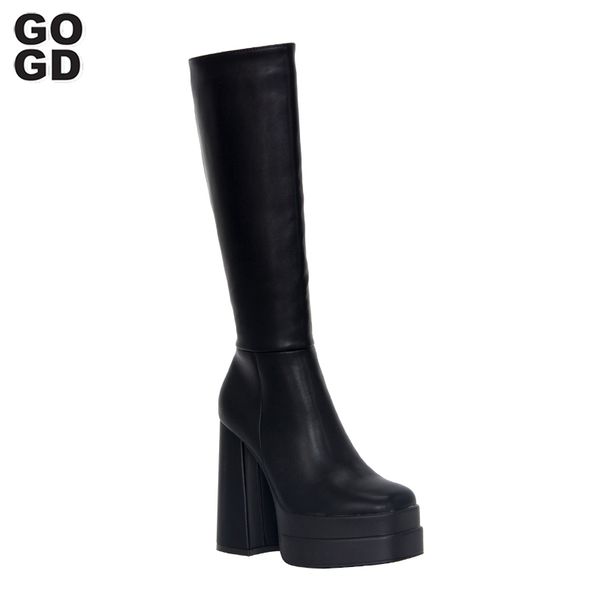 boots gogd brand high heel women fashion thick platform knee ladies zipper quality female casual shoes black 221110
boots gogd brand high heel women fashion thick platform knee ladies zipper quality female casual shoes black 221110