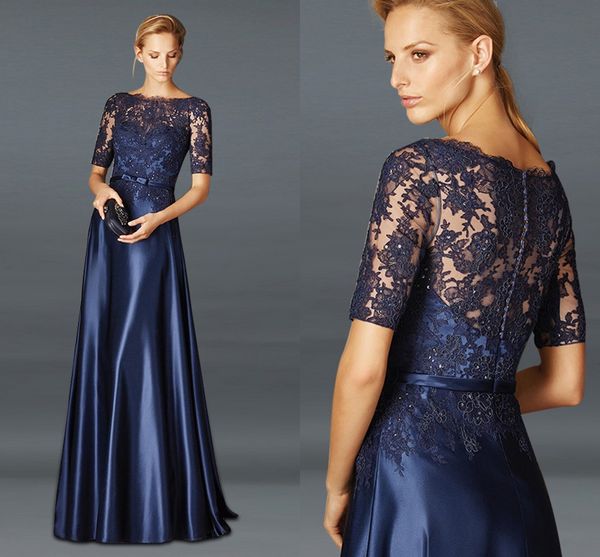navy blue mother of the bride dress a-line satin half sleeves appliques long groom godmother gowns for wedding robe de soiree, Black;red
navy blue mother of the bride dress a-line satin half sleeves appliques long groom godmother gowns for wedding robe de soiree, Black;red