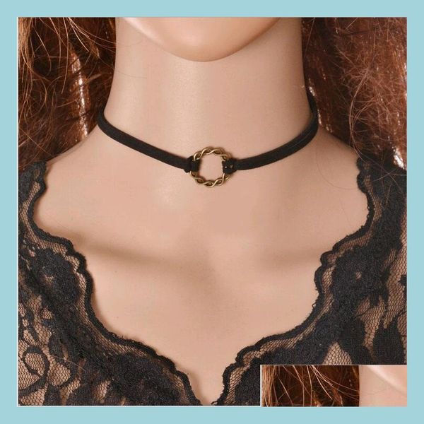 chokers wholesale black leather choker necklace fashion jewelry rock punk ladies turques collar bone neck chain for women drop deliv dhwdv, Golden;silver
chokers wholesale black leather choker necklace fashion jewelry rock punk ladies turques collar bone neck chain for women drop deliv dhwdv, Golden;silver