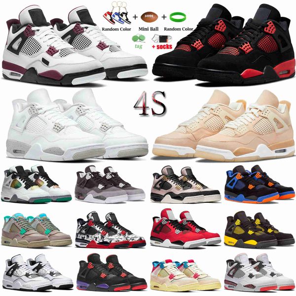 men women 4 4s basketball shoes sail white oreo bred red thunder pure money trainer sport shoe outdoor athletic sneaker, Black
men women 4 4s basketball shoes sail white oreo bred red thunder pure money trainer sport shoe outdoor athletic sneaker, Black