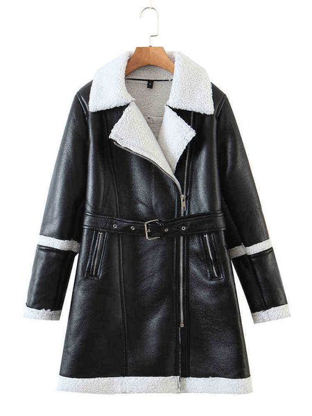 ailegogo autumn winter parka women pu faux leather long jacket with belt streetwear female thick black white sheepskin runaway j220727
ailegogo autumn winter parka women pu faux leather long jacket with belt streetwear female thick black white sheepskin runaway j220727