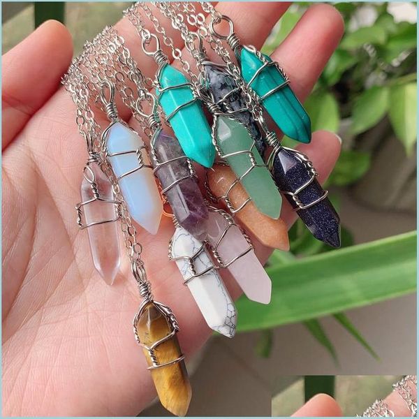 pendant necklaces sier color copper wire wrap natural stone pendum pendant reiki healing crystal necklace hexagonal amethyst pink qu dhbwa, Silver
pendant necklaces sier color copper wire wrap natural stone pendum pendant reiki healing crystal necklace hexagonal amethyst pink qu dhbwa, Silver