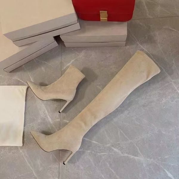 long legged women's designer boots fashion pointed over knee suede velvet zipper high heels 8.5cm luxury party wedding shoes gift box s, Black
long legged women's designer boots fashion pointed over knee suede velvet zipper high heels 8.5cm luxury party wedding shoes gift box s, Black
