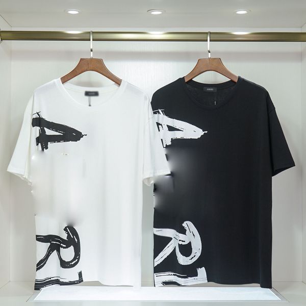 men's t-shirts large logo letter print cotton foreign trade short sleeve t-shirt for men and women, White;black
men's t-shirts large logo letter print cotton foreign trade short sleeve t-shirt for men and women, White;black