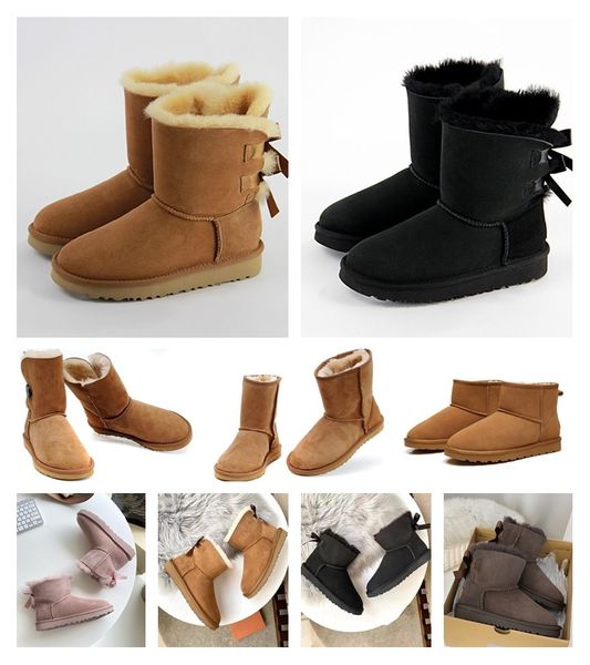 women snow boots winter fur warm boot classic sheepskin ankle short bowknot boots suede wool booties fashion ladies girls shoes size 35-44, Black
women snow boots winter fur warm boot classic sheepskin ankle short bowknot boots suede wool booties fashion ladies girls shoes size 35-44, Black