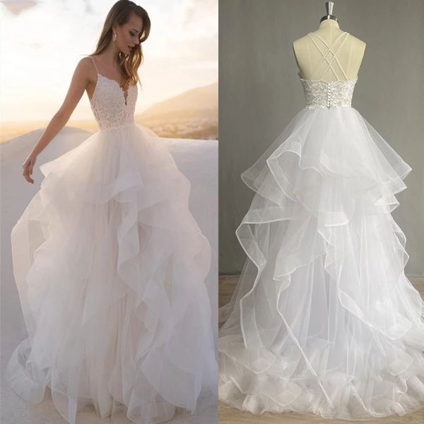 real image elegant a-line deep v-neck wedding dress luxury sleeveless spaghetti straps lace appliques bridal gown backless button train, White
real image elegant a-line deep v-neck wedding dress luxury sleeveless spaghetti straps lace appliques bridal gown backless button train, White