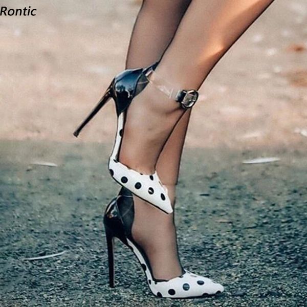 rontic women pumps polka dot patent leather buckle strappy stiletto heels pointed toe beautiful black dress shoes us size 5-15
rontic women pumps polka dot patent leather buckle strappy stiletto heels pointed toe beautiful black dress shoes us size 5-15