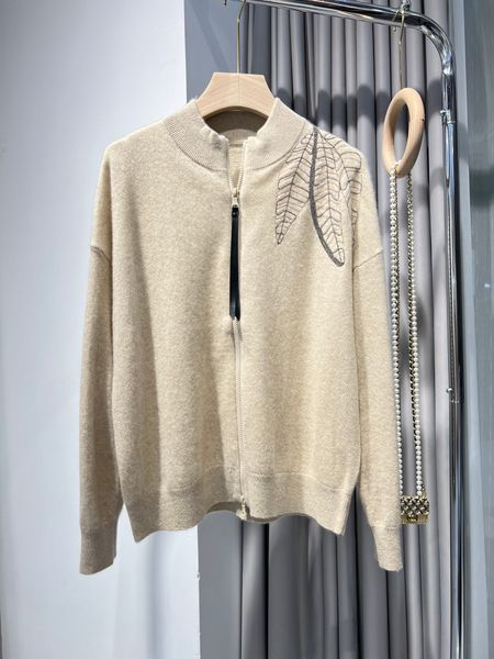women's sweaters 2022 european fashion brand heavyweight handmade leaf style steel ball chain design stand collar double zipper coat s, White;black
women's sweaters 2022 european fashion brand heavyweight handmade leaf style steel ball chain design stand collar double zipper coat s, White;black