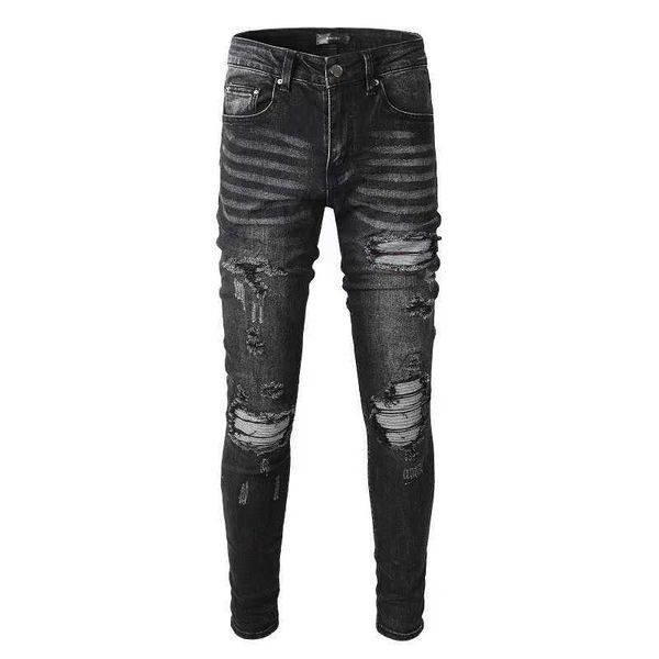 men's jeans amri ripped pants fashion hip hop brand high street wear pleated stitched holes slim fit 816 denim elastic huqp miri patch, Blue
men's jeans amri ripped pants fashion hip hop brand high street wear pleated stitched holes slim fit 816 denim elastic huqp miri patch, Blue