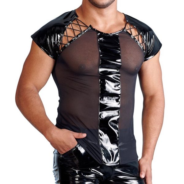 men's t-shirts 2022 men novelty club party dance t shirts mens strap bandage rivet mesh paint leather lingerie tee, White;black
men's t-shirts 2022 men novelty club party dance t shirts mens strap bandage rivet mesh paint leather lingerie tee, White;black