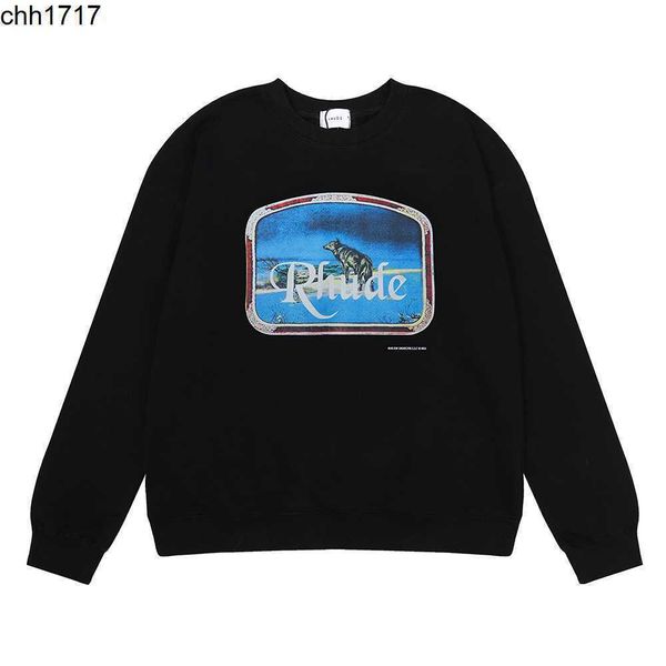 american fashion brand rhudes lone wolf print terry round neck sweater for boys and girls pullover, Black
american fashion brand rhudes lone wolf print terry round neck sweater for boys and girls pullover, Black
