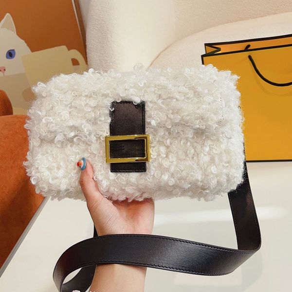wool lamb baguette bag flap messenger bags crossbody handbag fashion gold metal letter buckle removable leather shoulder strap internal lett
wool lamb baguette bag flap messenger bags crossbody handbag fashion gold metal letter buckle removable leather shoulder strap internal lett