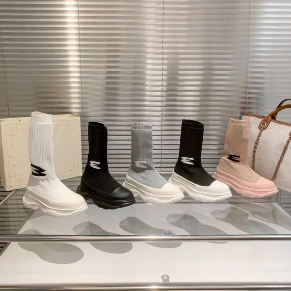 designer boots autumn winter stretch fabric sock boots new fashion women brand round toe ankle booties classic luxury antiskid rubber bottom, Black
designer boots autumn winter stretch fabric sock boots new fashion women brand round toe ankle booties classic luxury antiskid rubber bottom, Black