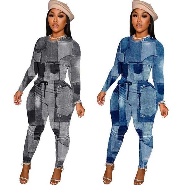 retail imitation denim print women two piece pants set fall and winter casual pocket two piece jogger outfits, White
retail imitation denim print women two piece pants set fall and winter casual pocket two piece jogger outfits, White
