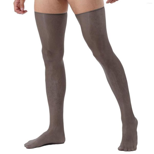 men's socks 1 pc retro silk long stockings men glossy non-skid soft sheer compression elasticity thigh high party seamless breathable, Black
men's socks 1 pc retro silk long stockings men glossy non-skid soft sheer compression elasticity thigh high party seamless breathable, Black