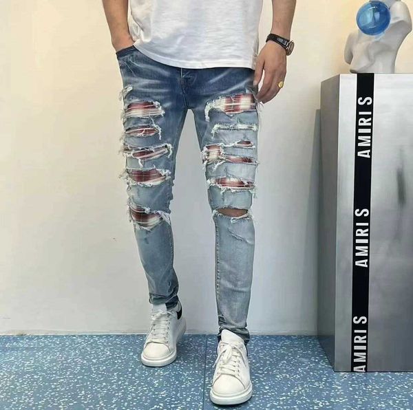 men's jeans amri ripped pants fashion hip hop collage decal blue hole slim fit women's denim elastic mb3n miri patch black casual
men's jeans amri ripped pants fashion hip hop collage decal blue hole slim fit women's denim elastic mb3n miri patch black casual