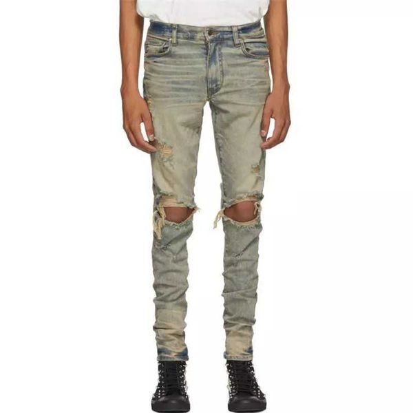men's jeans amri ripped pants fashion hip hop brand style yellow mud dirty hole slim fit women's high street denim elastic 5qka mi, Blue
men's jeans amri ripped pants fashion hip hop brand style yellow mud dirty hole slim fit women's high street denim elastic 5qka mi, Blue