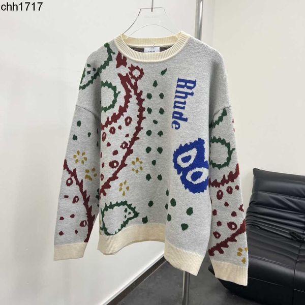 new fashion brand rhudes cashew flower jacquard high street casual loose round neck pullover sweater male, Black
new fashion brand rhudes cashew flower jacquard high street casual loose round neck pullover sweater male, Black