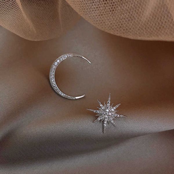 star moon earrings advanced sense 925 silver needle net red temperament female asymmetric earrings, Golden
star moon earrings advanced sense 925 silver needle net red temperament female asymmetric earrings, Golden