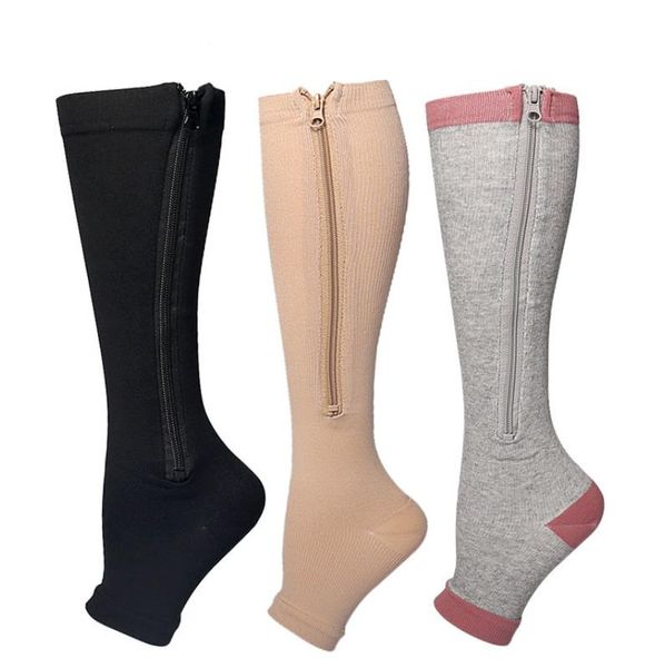 zipper compression socks women men calf knee high stockings open toe for walking running sports 15-20mmhg l xxl, Black;white
zipper compression socks women men calf knee high stockings open toe for walking running sports 15-20mmhg l xxl, Black;white