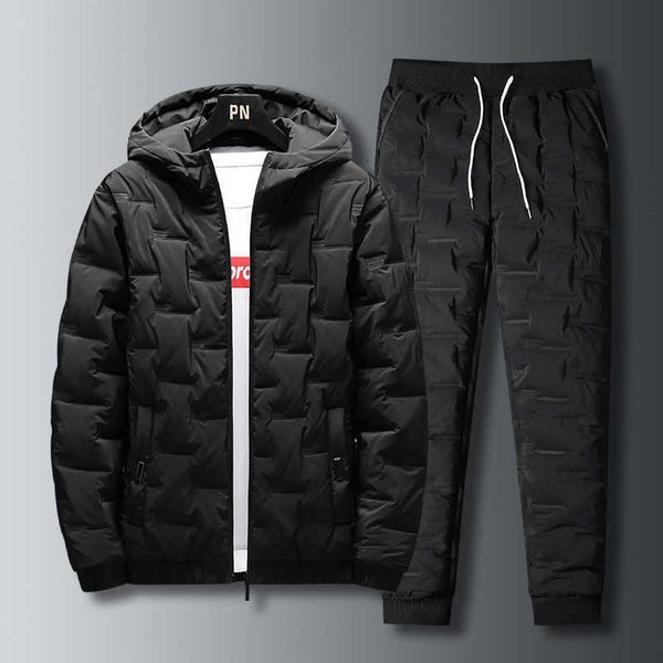 men's hoodies & sweatshirts fleece thicken men's down jacket with pants sets 2022 winter warm parka tracksuit men casual outerwear, Black
men's hoodies & sweatshirts fleece thicken men's down jacket with pants sets 2022 winter warm parka tracksuit men casual outerwear, Black